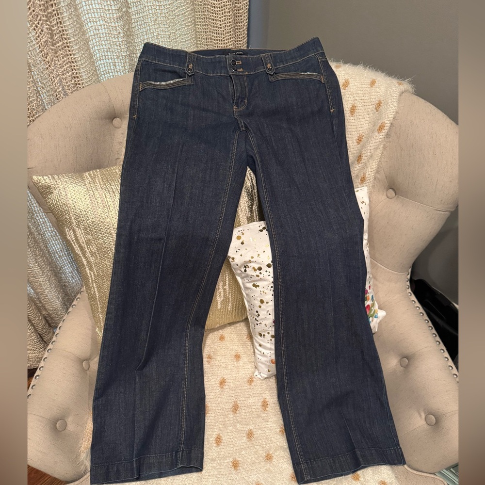 White House Black Market Dark Blue Trouser Dress Jeans